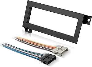 NuIth Single Din Radio Installation Dash Kit W/Radio Wiring Harness for 1974-2003 Chrysler/Dodge/Jeep, Single Din Radio Mounting Plate for Aftermarket Radio Mounting (Dash KIT W/Radio Wire)