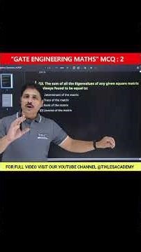 GATE 2027: Linear Algebra MCQ Series | MCQ 2 🔥 #shorts