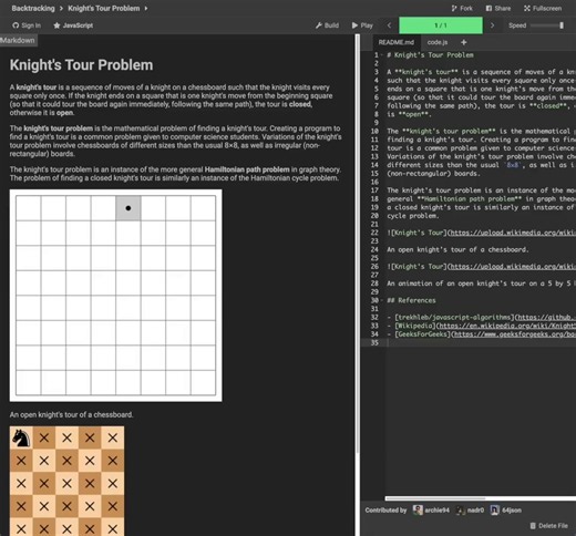 The Algorithm Visualizer is my favorite tool for explaining algorithms while teaching.The accompanying quick explainer is also quite useful. https://t.co/1Z1Pztb94Y