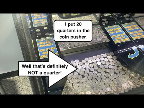 Coin Pushing with only 20 quarters for the bonus.#coinpusher