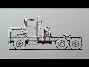 How to draw a Kenworth Truck step by step