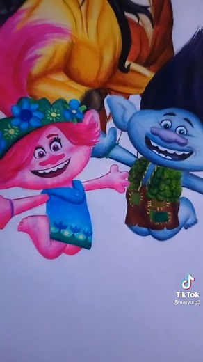 Happiness in motion 💜💙💖! #DreamWorksTrolls #TrollsArt #Broppy 📹: @Naty O. G
