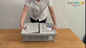 livinbox Collapsible Crate Plastic Storage Container for Groceries, Trunk and Farm, Folding and Stackable Storage Bin with Handles (43L, White)