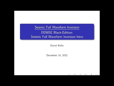 NGP Course Seismic FWI Tutorial 6: FWI of the Marmousi-II Model with DENISE Black-Edition