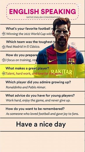Learn English with Messi Short Interview About Football, Life, and Inspiration |English Conversation