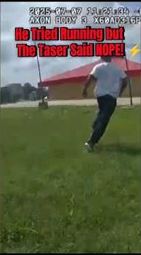 He Tried Running—The Taser Said NOPE! ⚡ #policepursuit