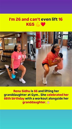 66-Year-Old Grandma Lifts Her Granddaughter at the Gym 😱💪❤️