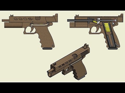 Kích thước chi tiết súng Glock 19 bằng giấy carton - Dimension drawing Glock 19 make by Cardboard