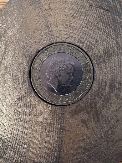 Handmade Oak Paperweight With Vintage French Franc Coin & Other Coins - Etsy