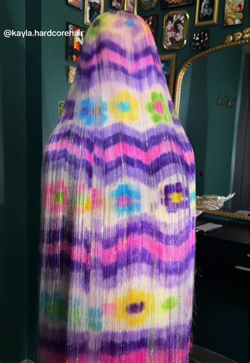 Replying to @🐴Renske🎬 Easter egg hair reveal ! On @Minitruckbabe 🔧 using @Good Dye Young 💖🥚🐰🐰 #kaylahardcore #althairstylist #creativehair #easteregg #hairdye