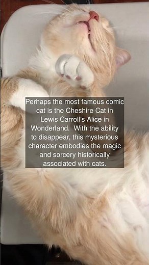 Perhaps the most famous comic cat is the Cheshire Cat in Lewis Carroll’s Alice in...