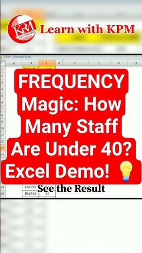 FREQUENCY Magic: How Many Staff Are Under 40? Excel Demo! 💡 #shorts #excel
