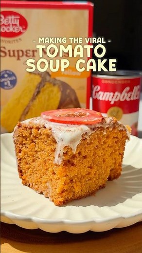 Making a TOMATO SOUP CAKE 🍅🍰 #tomato #cake #tomatosoup