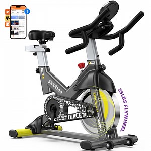 Pooboo Indoor Stationary Exercise bike Cycling Bicycle with LCD Monitor for Indoor Cardio Workout Max Weight 350 Lbs