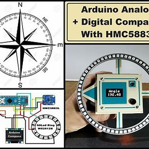 Arduino Analog   Digital  Compass with HMC5883L