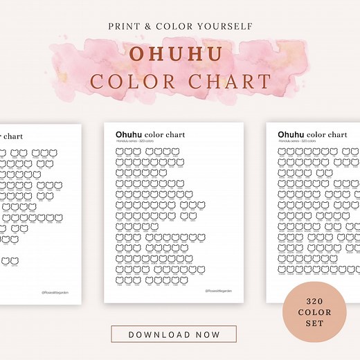 320 Ohuhu Honolulu Color Chart | DIY Swatch Chart | Digital Files | Printable Color Chart 320 Ohuhu Honolulu | Color Chart - Etsy