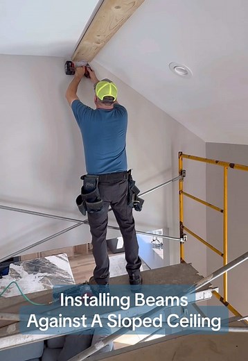 Easy Hack for Installing Beams on Sloped Ceilings