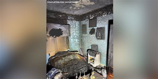 Victim flown to burn center after bedroom fire in Pendleton, officials say