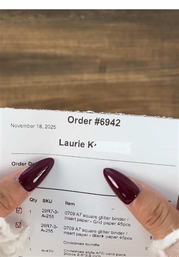 Pack an order with me. Thanks so much for Lady Laurie’s order🥰🥰#asmr #scrapbooking #packanorderwithme #journaling #goodiesforsoul