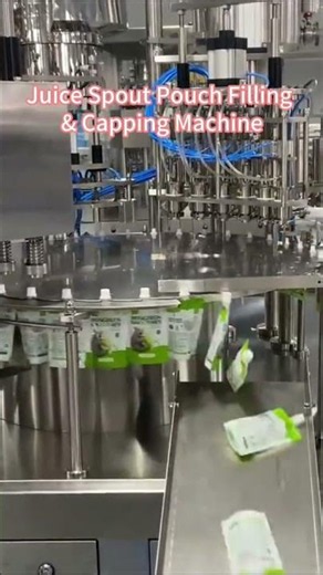 Juice Spout Pouch Filling & Capping Machine | Automatic Juice Pouch Packaging Solution