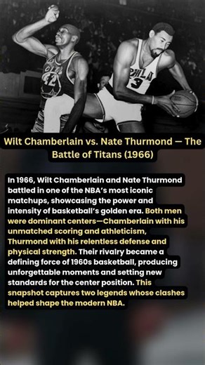 Wilt Chamberlain vs. Nate Thurmond — The Battle of Titans (1966) #shorts