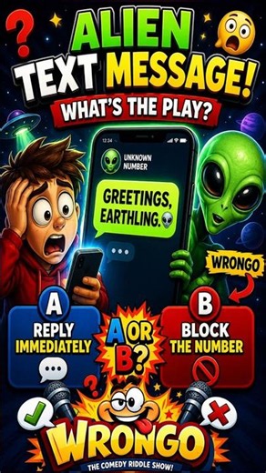 Alien Texted Me by Mistake?! 👽📱 | A or B Challenge #Shorts