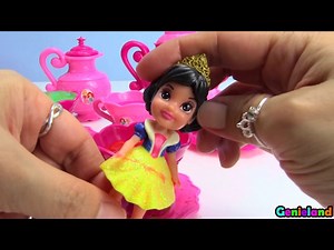 Disney Princesses Have Surprise Tea Party Rapunzel, Belle, and Cinderella - Videos For Kids