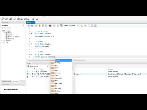 Alter Command in SQL | Add, Delete, Rename and modify Column/table in MySQL