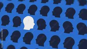 Idea in head, silhouette with bulb shining, symbol of creative solution born by high intellect from one genius in a million