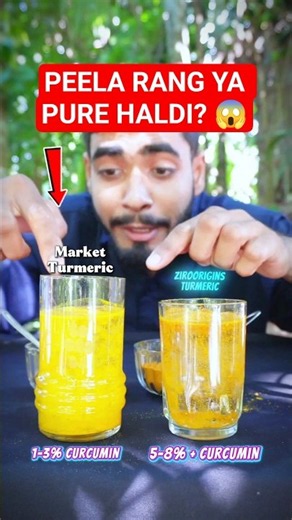 Market Turmeric vs. Zero Origins LIVE TEST! 😱 (5% Curcumin Pure Turmeric) #shorts