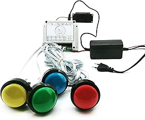 Escape Room Props 5 Different Colors Buttons Mechanism Press It In Order To Control 12V Magnet Lock For Exit Game Owner Player Adventurer (5 Button, With Audio)