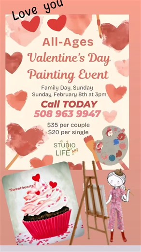 Call TODAY Limited spots are available. 508 963 9947 | Studio Life Art