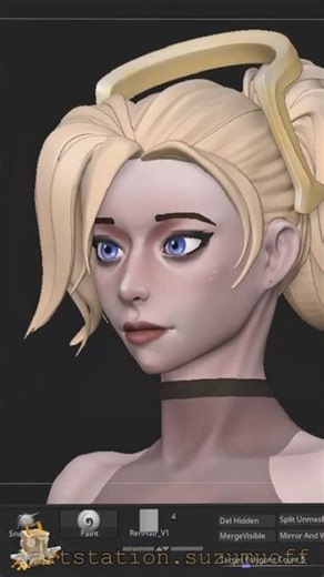 Bringing Mercy to Life - From Idea to Reality #3dscripting #3d #shorts #overwatch #fanart