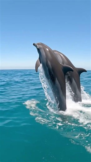 Dolphin playing in sea dolphin ocean beach summer waves@Localish