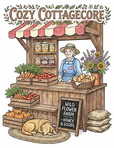 Cozy Cottagecore, 50 Whimsical Cottage & Garden Coloring Pages, Printable PDF Coloring Pages, Stress Relief and Relaxation - Etsy