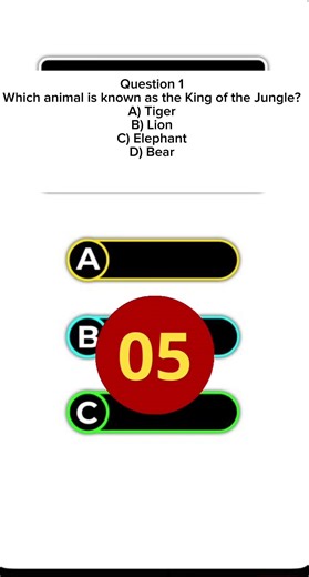 Show the correct answer with a green highlight and a “Correct!” animation.End the video with
