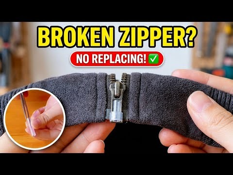 Broken Zipper? 😱 Fix It With a Straw in Minutes!