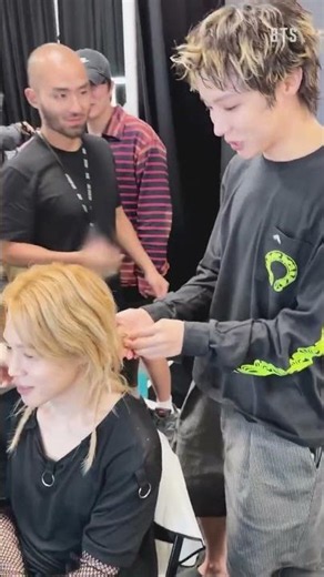 J-Hope Becoming Jimin's Hairstylist For A Day 😂💜#bts #kpop #army #jimin #jhope #shorts