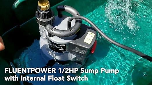 FLUENTPOWER 1\/2HP Sump Pump with Internal Float Switch