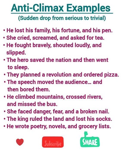 Anti-Climax Examples😊 l English Grammar l English Speaking l #englishhelp001