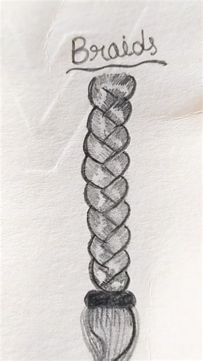 Braids drawing very easily #Girl hairstyle #art #ytshorts