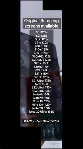 Original Samsung Screens for Sale in Ikeja