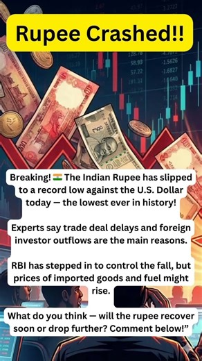 Rupee Hits Record Low What Happens Next? #IndianRupee #IndiaNews #Finance #RupeeCrash #Shorts