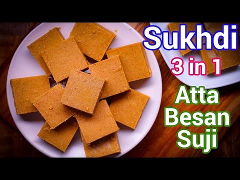 3-in-1 Sukhdi Recipe - Triple Delight Sukhdi | Atta Besan Suji Barfi Secret Tips for Perfect Texture
