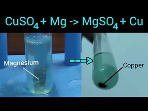 Magnesium and Copper Sulphate displacement reaction ‪@sahithisaisrigudla‬