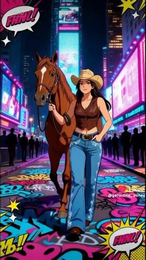 Jeune femme Cowgirl avec son cheval - Likee
