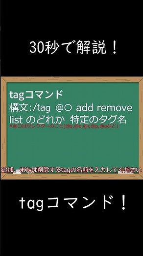 30秒で解説タグコマンド #minecraft #command #tag #マイクラ #解説