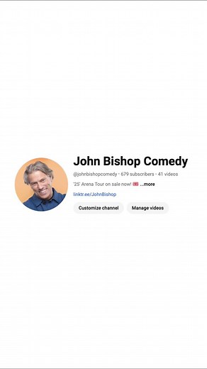 Big news… 🫏 I’m finally on YouTube! 🎥 Head over to @johnbishopcomedy and subscribe for exclusive content, behind-the-scenes moments, and a brand-new comedy special dropping next year. Click the link in my bio to subscribe now!#comedy #standup #comedian #youtube | John Bishop