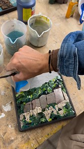 4.7K views · 671 reactions | This is the pouring of the liquid cement tinted with pigments. I made this mosaic inspired by when San Francesco visited Greccio. #mosaic #mosaicart #kokomosaico #mosaico #mosaique #ilovemyjob #greccio #pouring #pouringart #pouringpaint | Koko Mosaico | Facebook