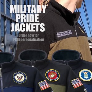They’re heroes to our country…and to their families. Honor their service with this personalized U.S. Military Fleece Jacket. Choose the military branch & personalize! 🇺🇸 | The Danbury Mint